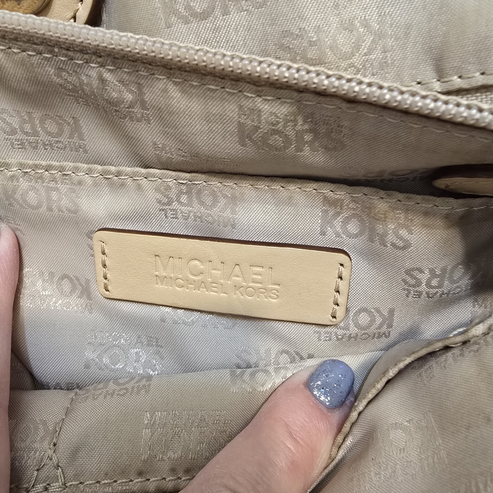 Michael Kors Taupe Leather Shoulder Bag - Picture 5 of 6